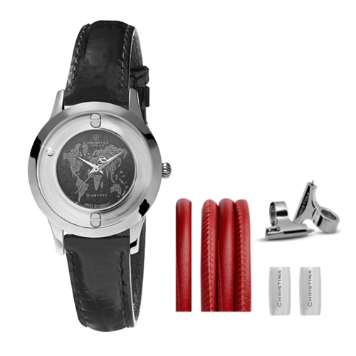 Collect ur 334SBLBL-World + Rød Watch Cord set - Christina Jewelry & Watches